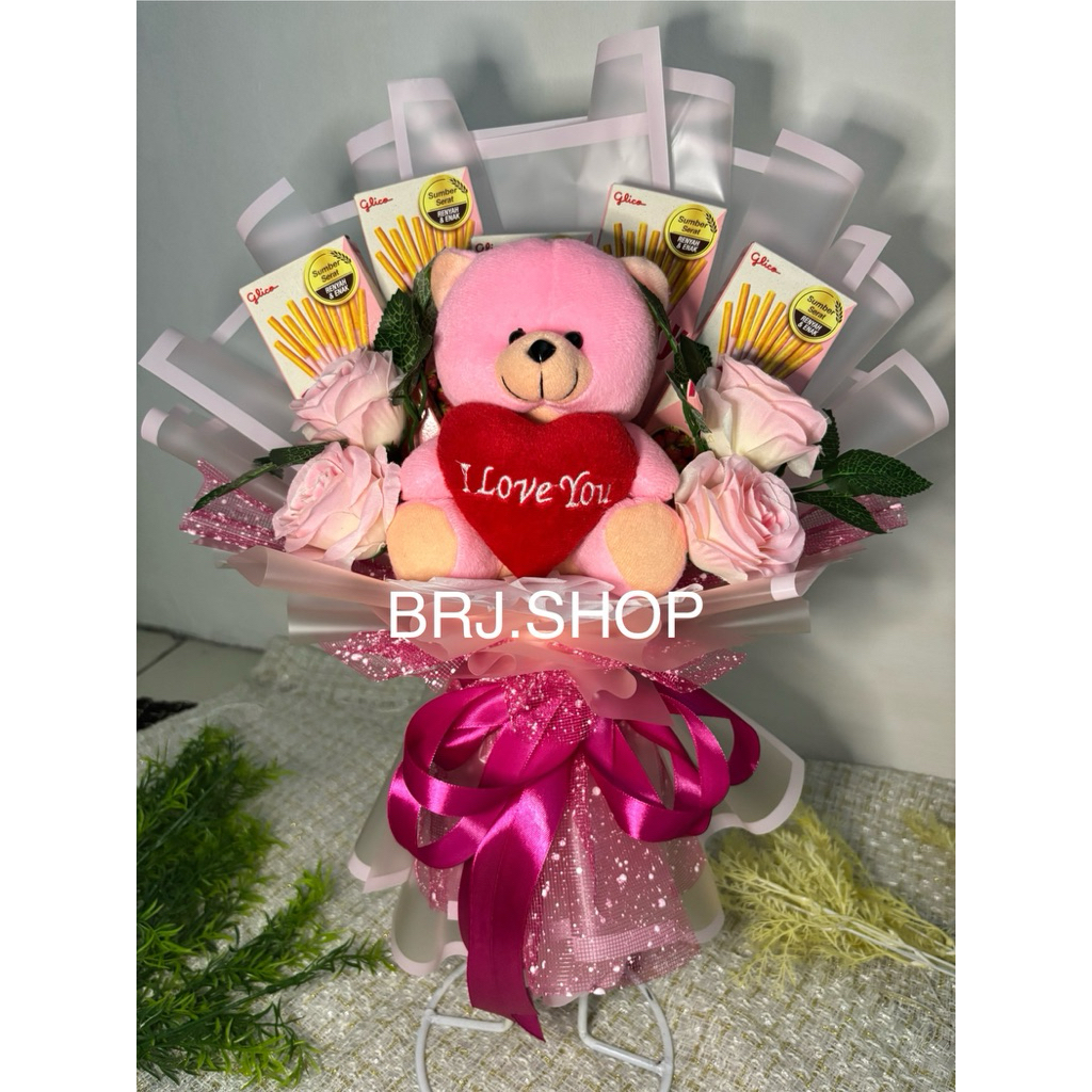 bucket boneka/bucket pocky/buket boneka/buket snack