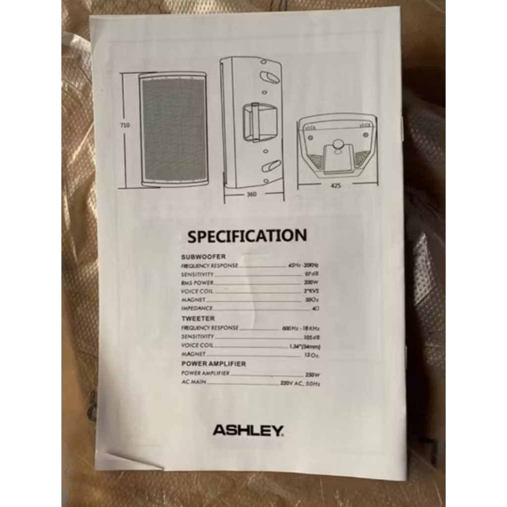 Aktif speaker 15 inch Ashley HERO 15A original