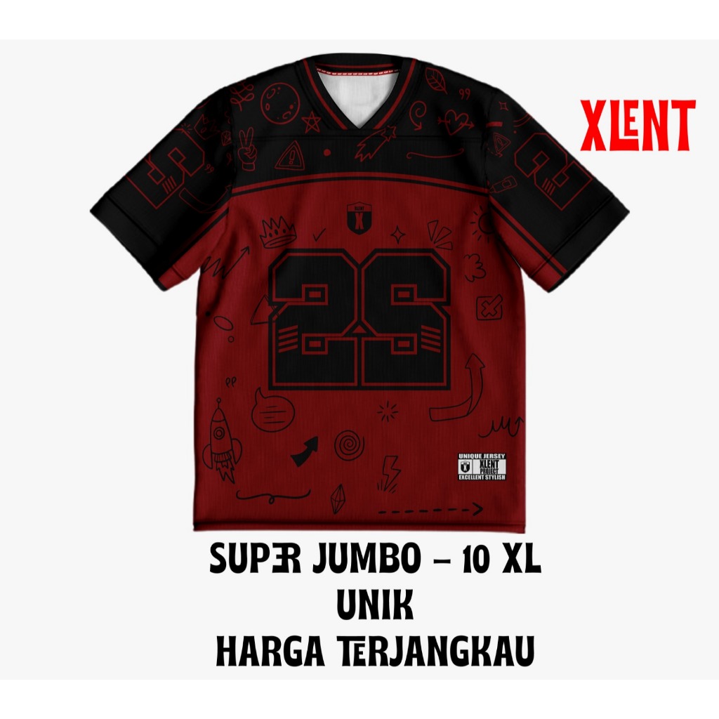 XLENT jersey GRAFITY DODEL/ Rugby / NFL / Hockey / big size / vintage / Retro Jersey Olahraga / Unik