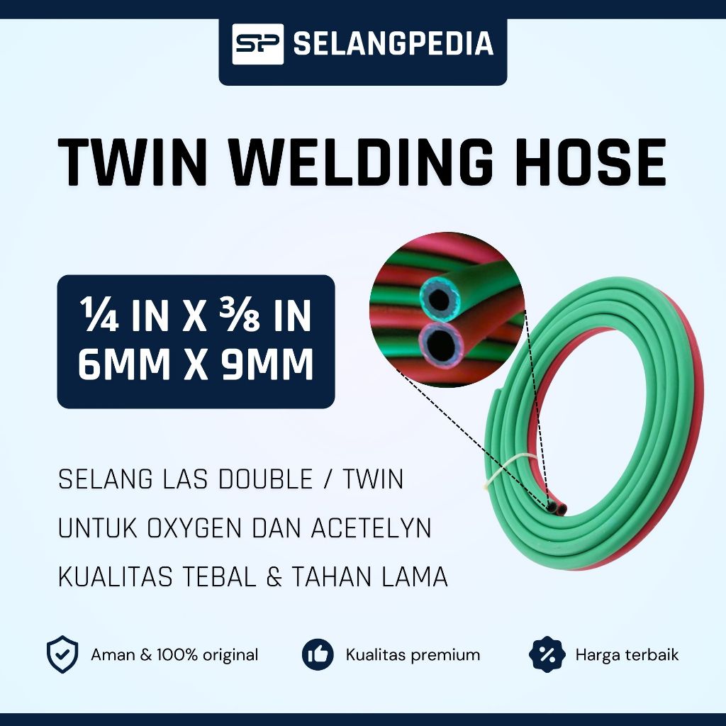 Selang Las Double / Twin Welding Hose Metagomma Italy Original Itali Dobel Oksigen Acetylene Oxy LPG