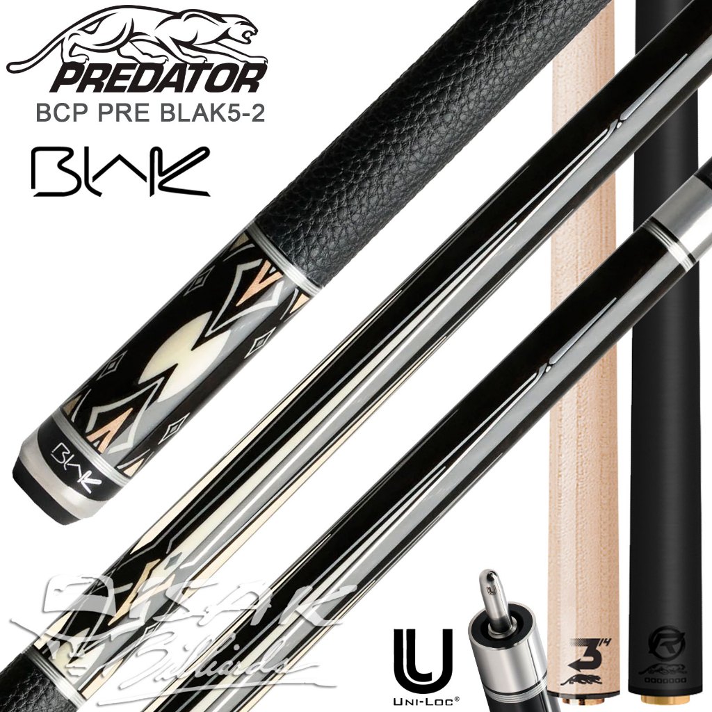 Predator Blak5-2 Pool Cue - Revo Carbon 314-3 Maple Shaft low Deflection