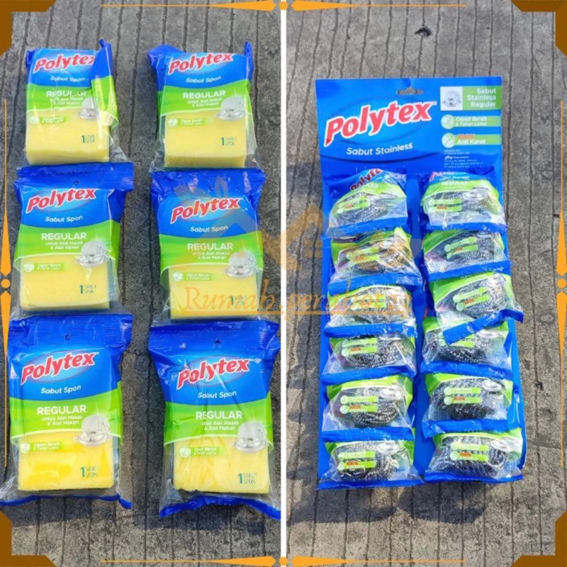 POLYTEX - Spons Cuci Piring / Spon Sabut Cuci Piring Kawat Stainless POLYTEX