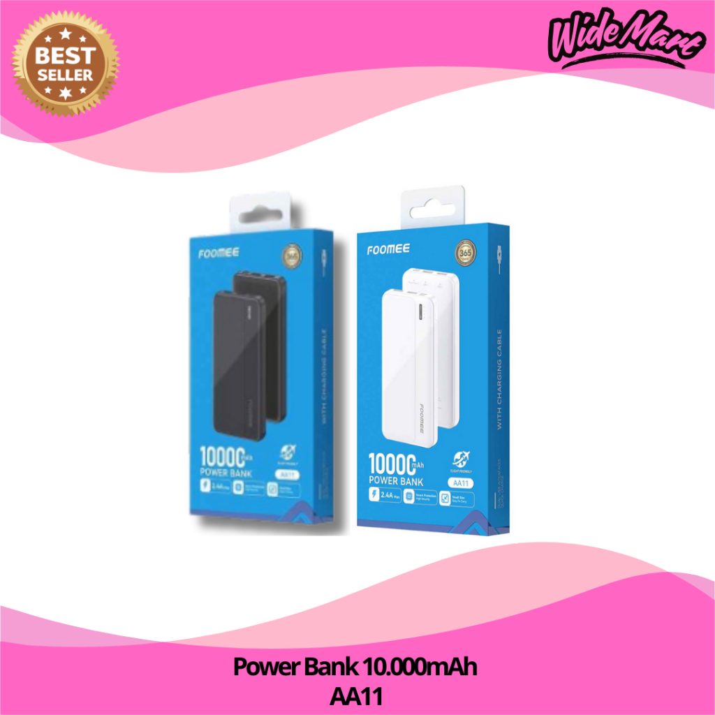 Foomee AA11 Powerbank 10.000 mAh 2.4A Max Desain Stylish