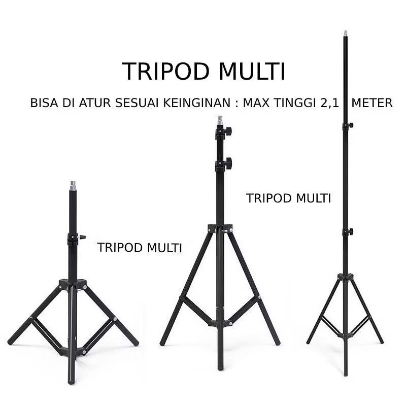 TRIPOD Panjang 2.1 Meter Tripod HANDPHONE hp u holder Kaki Stabilizer 1m 1.6m Dan 2.1meter / Univers