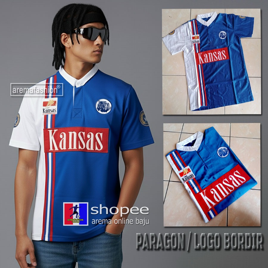 LOGO BORDIR-PARAGON KAOS AREMA JERSEY AREMA KANSAS  KLASIK 1996 - 1997   aremafashion online baju