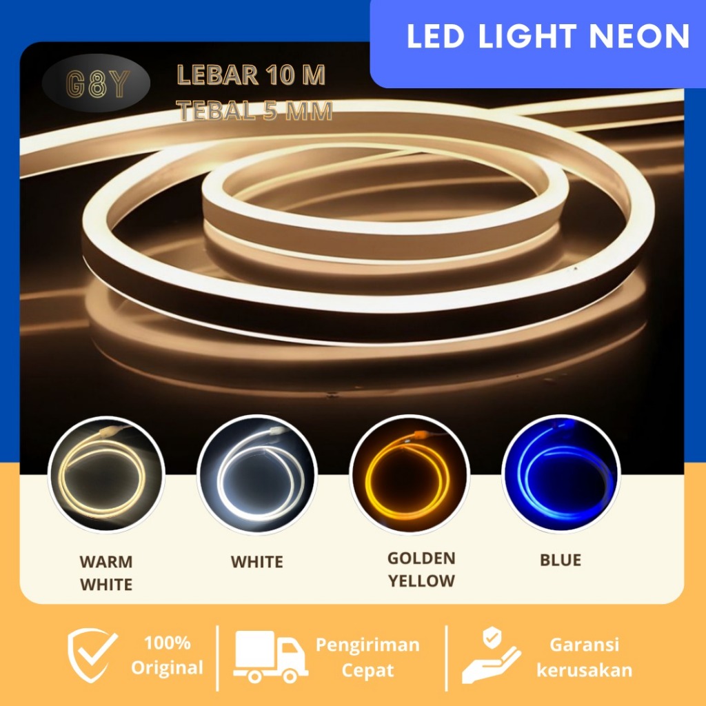 LAMPU LED NEON FLEX 220V / PANJANG 1 METER & 5 METER / LAMPU KAMAR LAMPU HIAS