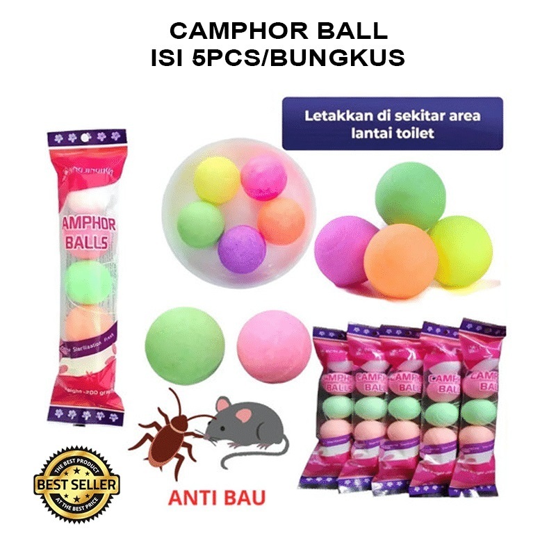 JS CAMPHOR BALL 5PCS / KAMPER PENGHARUM TOILET HARGA GROSIR