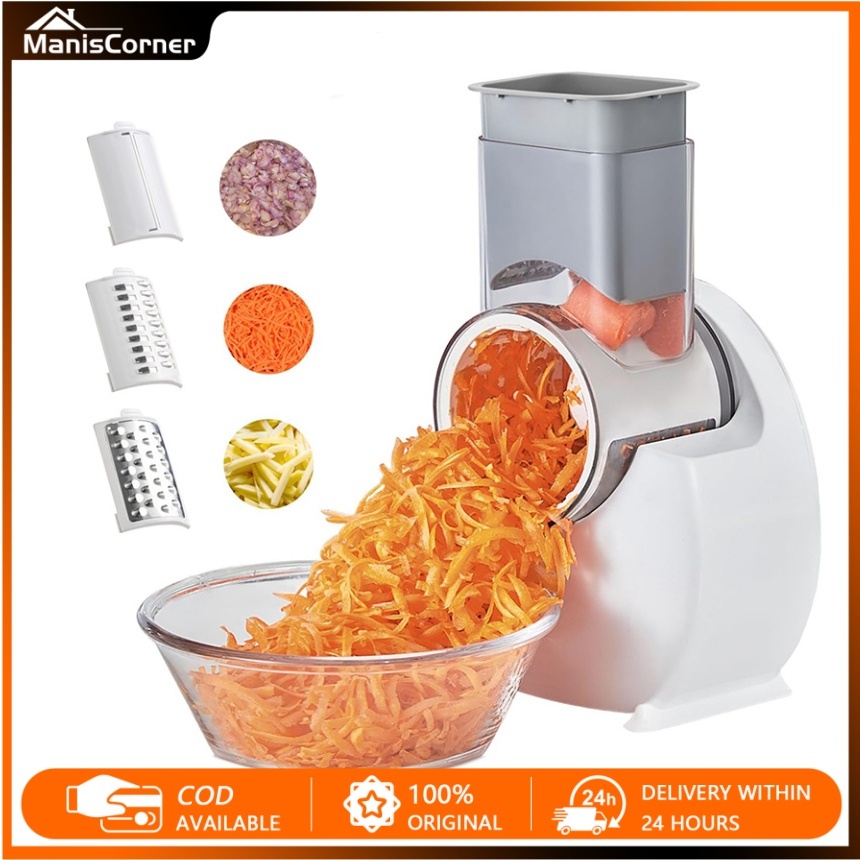 BestPromo Pemotong Sayuran Otomatis 3 Pisau Usb 12V Pemotong Sayuran Listrik Sepenuhnya Otomatis