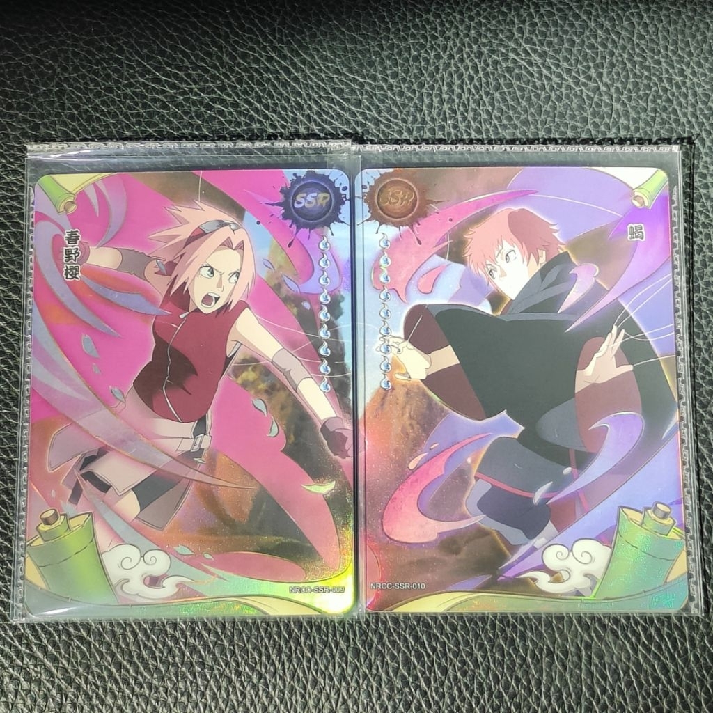 Kartu Kayou Naruto TCG Original NRCC-SSR-009 & 010 Sakura vs Sasori – Kartu Koleksi Anime Foil Langk