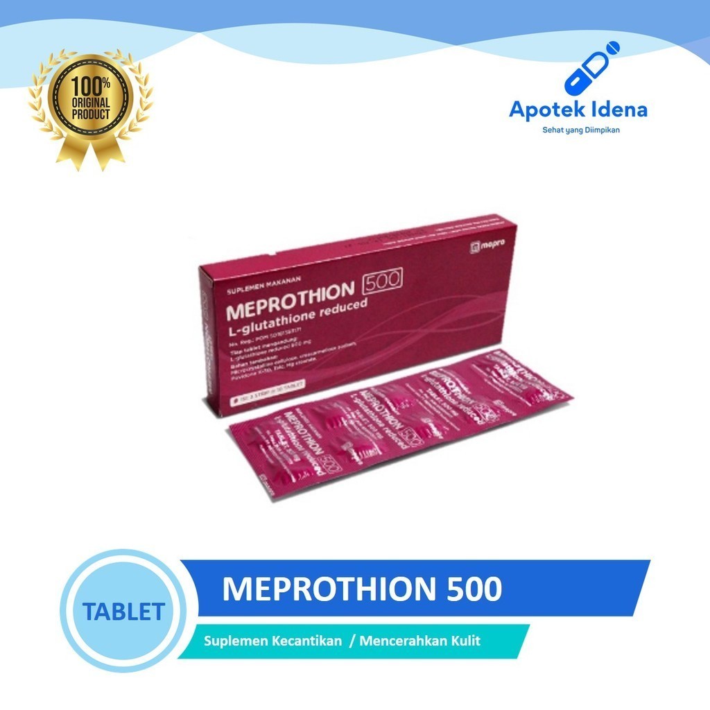 MEPROTHION 500 MG STRIP ISI 10 TABLET - Obat Pemutih /Suplemen Kecantikan Kulit Mencerahkan Kulit