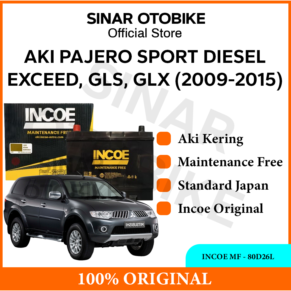 AKI PAJERO EXCEED, GLS, GLX INCOE ASTRA MF KERING 80D26L 68AH