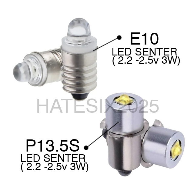 Bohlam Pengganti Senter Lama Bohlam LED 3W 2.2 - 2.5 V Hatesix