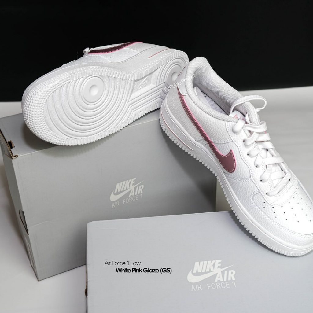 Sneakers Shoes Nike Air Force 1 Low White Pink Glaze GS (CT3839 104) - 100% Original