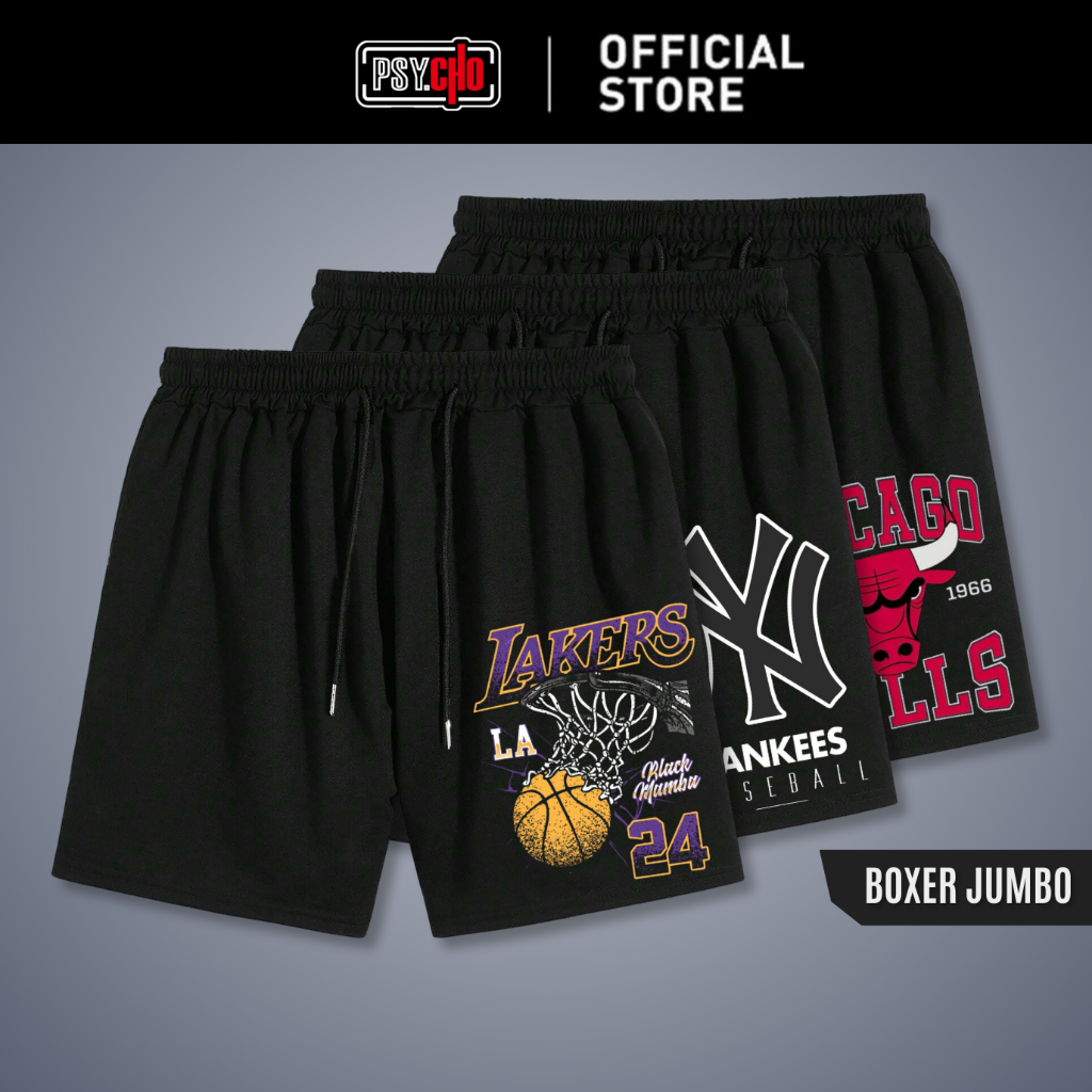 Boxer pria jumbo sablon DTF | Celana dalam kolor baseball | Celana pendek tidur boxser Big size XXL