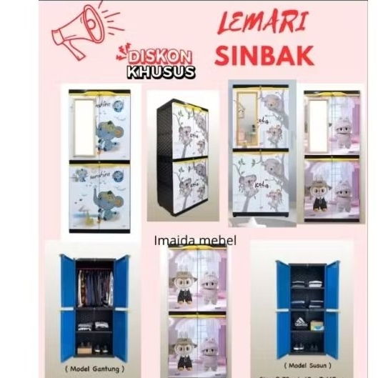 lemari sinbak 2in1 non kaca