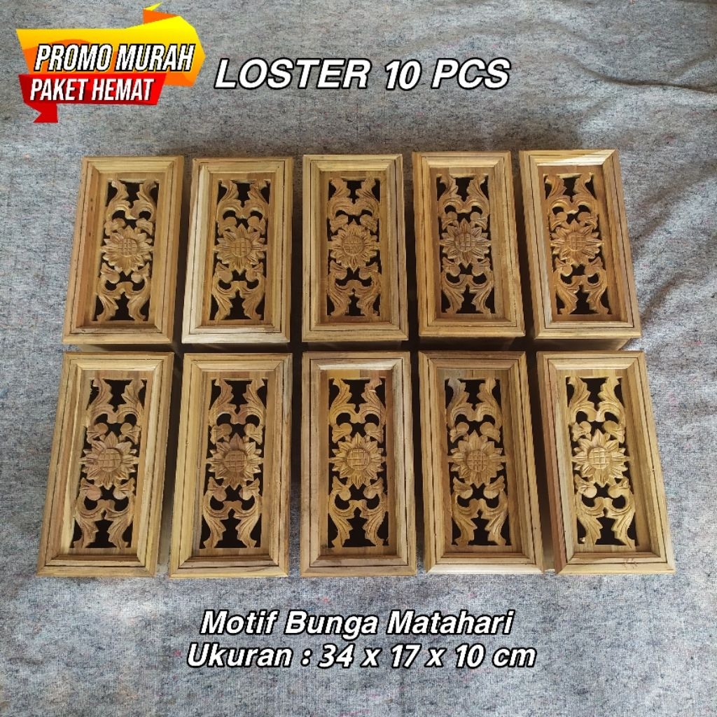 Loster Roster Kayu jati ukir minimalis Hemat 10 pcs