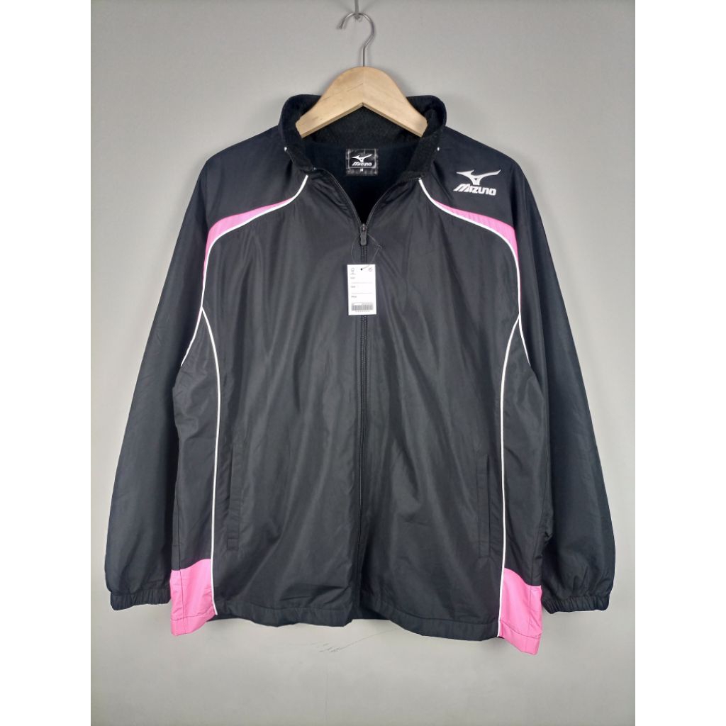 Jaket Tracktop Mizuno Waterproof_Like New/New_Hitam_Size XL