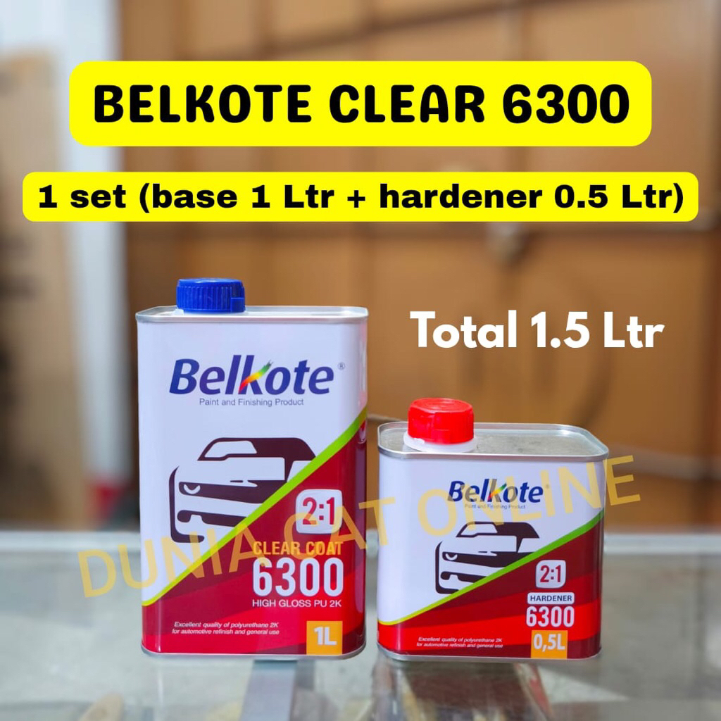 BELKOTE CLEAR 6300 (1,5LTR) PER SET / BELKOTE PU 2K 6300 / CLEAR POLYURETHANE 6300 BELKOTE