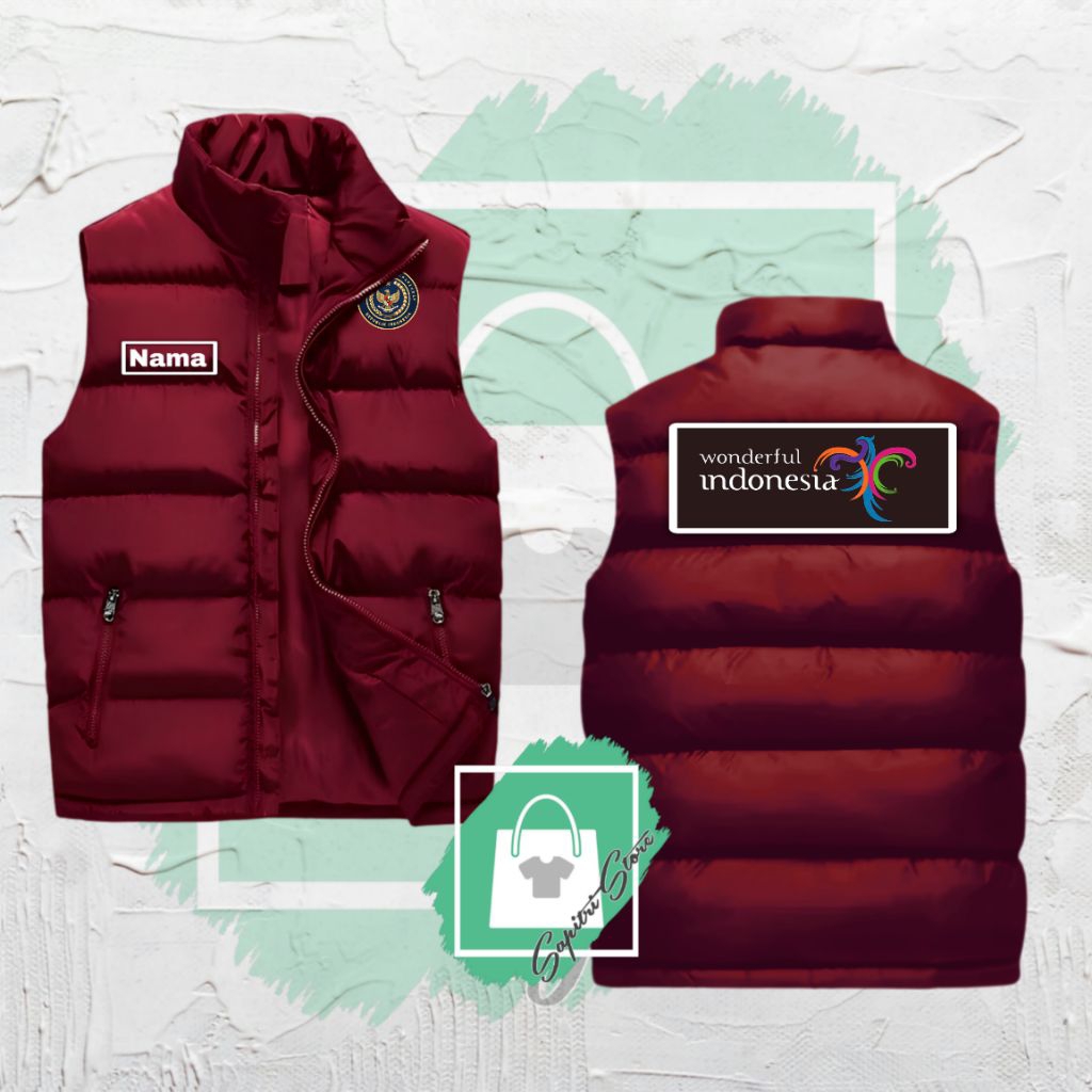 Rompi Gelembung Pria Wanita Bordir Pesona Indonesia | Vest | Waistcoat | Weskit | Partai Satuan