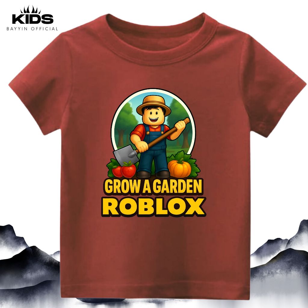 Kids Bayin Official  ROBLOX GROW A GARDEN C  T-Shirt Anak//Kaos Anak bahan combed 30s premium gambar