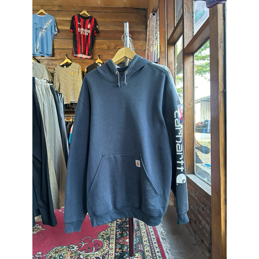 Hoodie Carhartt Spell Out Navy Second Original