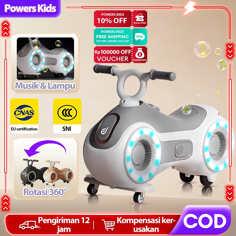 YOYO CAR Mainan Anak Sepeda Balance bike Mobil Ayun LED Musik  Sesuai Bayi 1-6 Tahun Bayi Hadiah