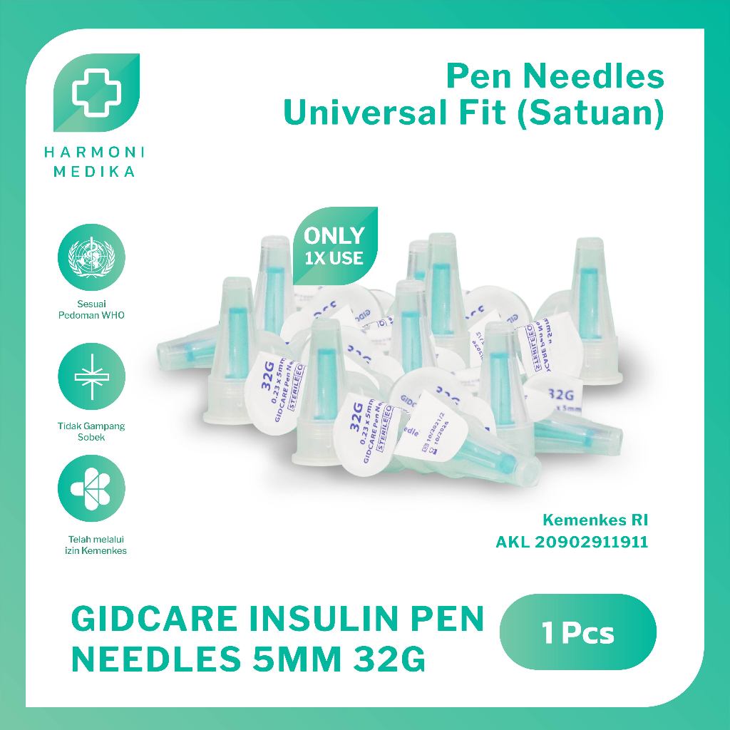 GIDCARE Insulin Pen Needle 5mm 32G [Satuan]