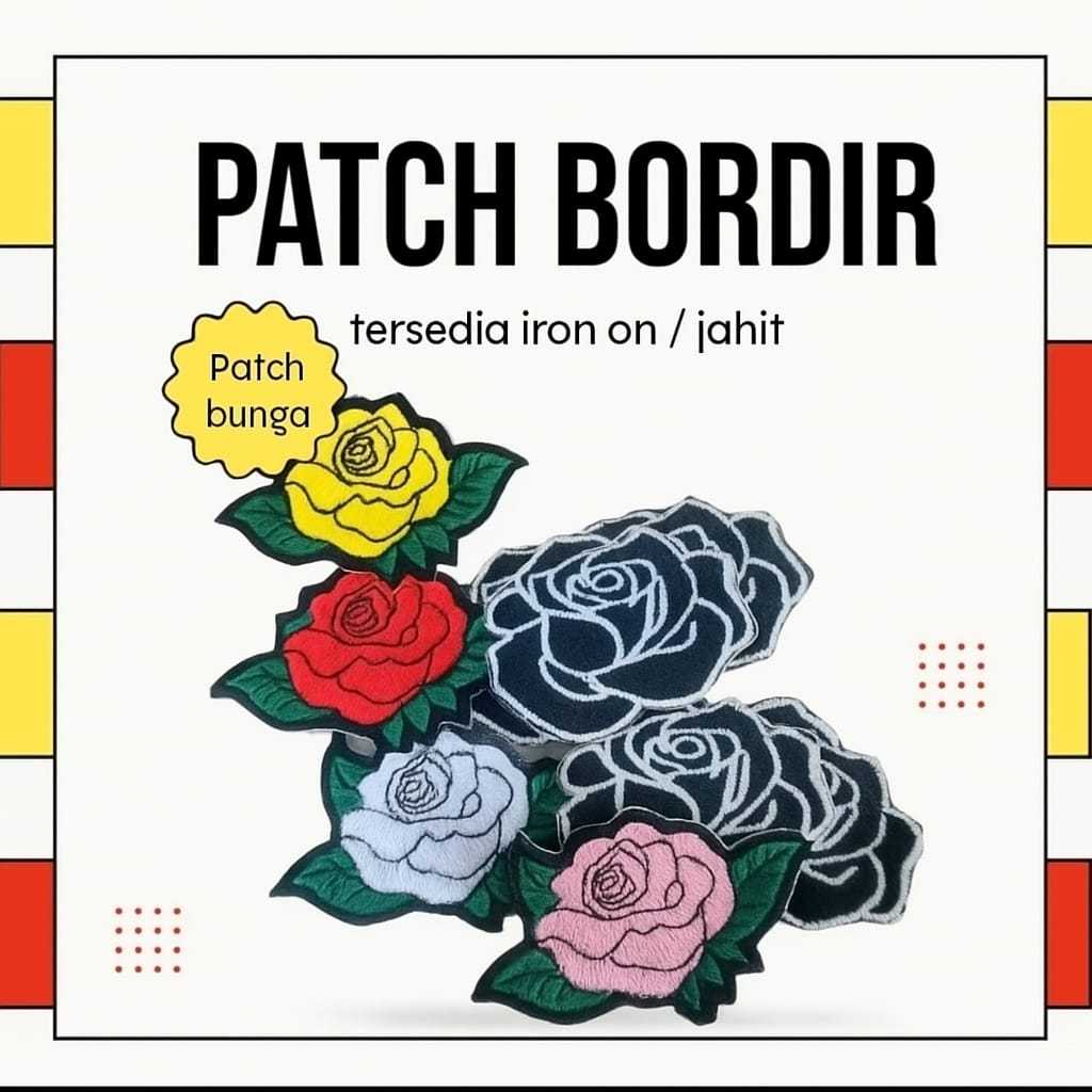 Patch Bordir BUNGA | Patch Bordir BUNGA ROSE