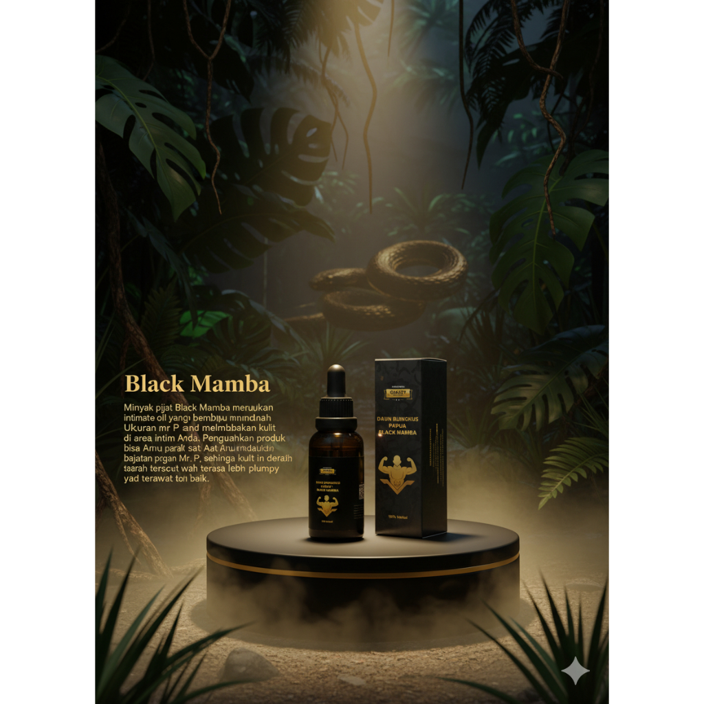 ORIGINAL Minyak Herbal Black Mamba Pembesar Pria BPOM ukuran 30ml Pembesar MR.P