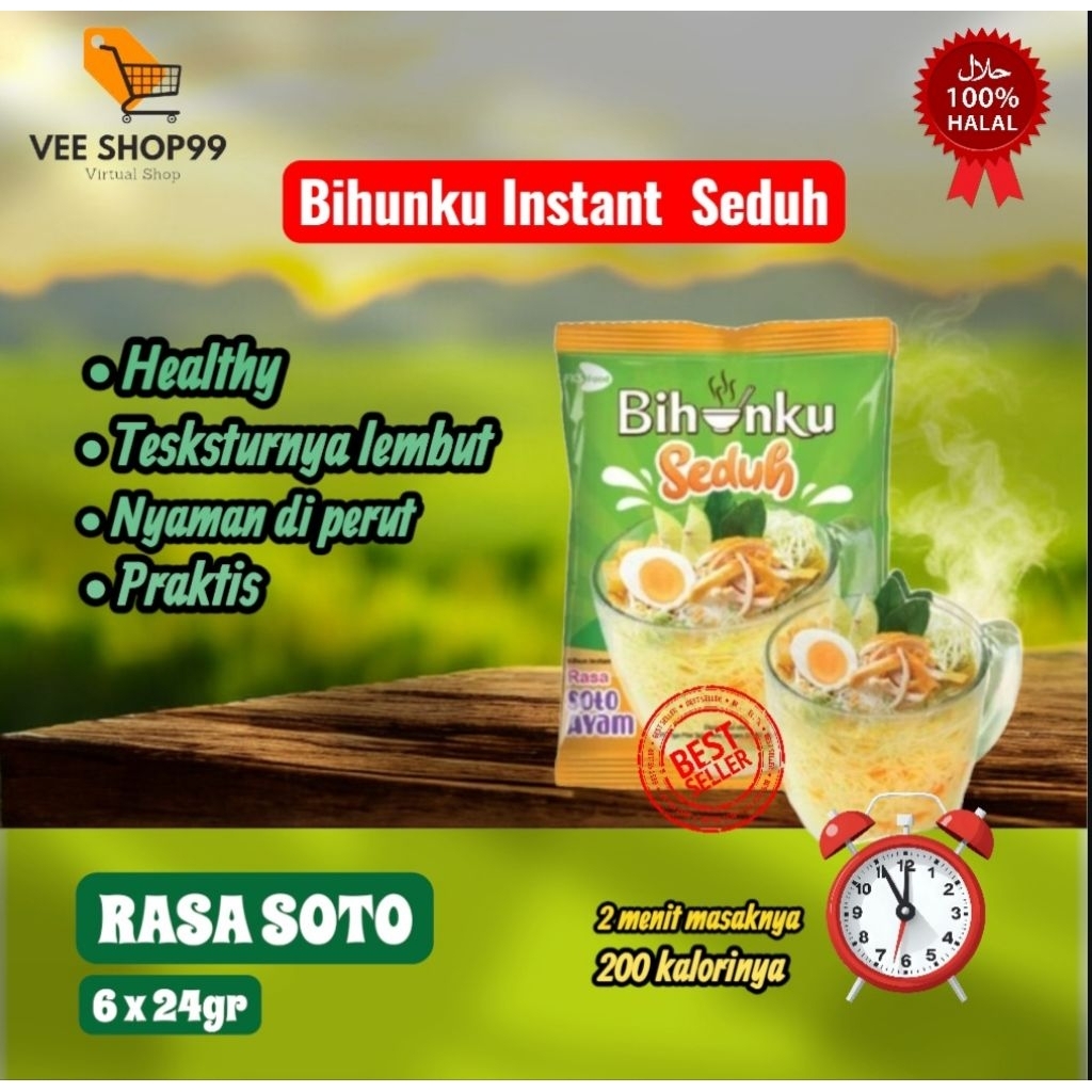 Bihun Seduh- Paket Bundling - Bihunku Instant - Seduh Soto - 24gr - 6pc