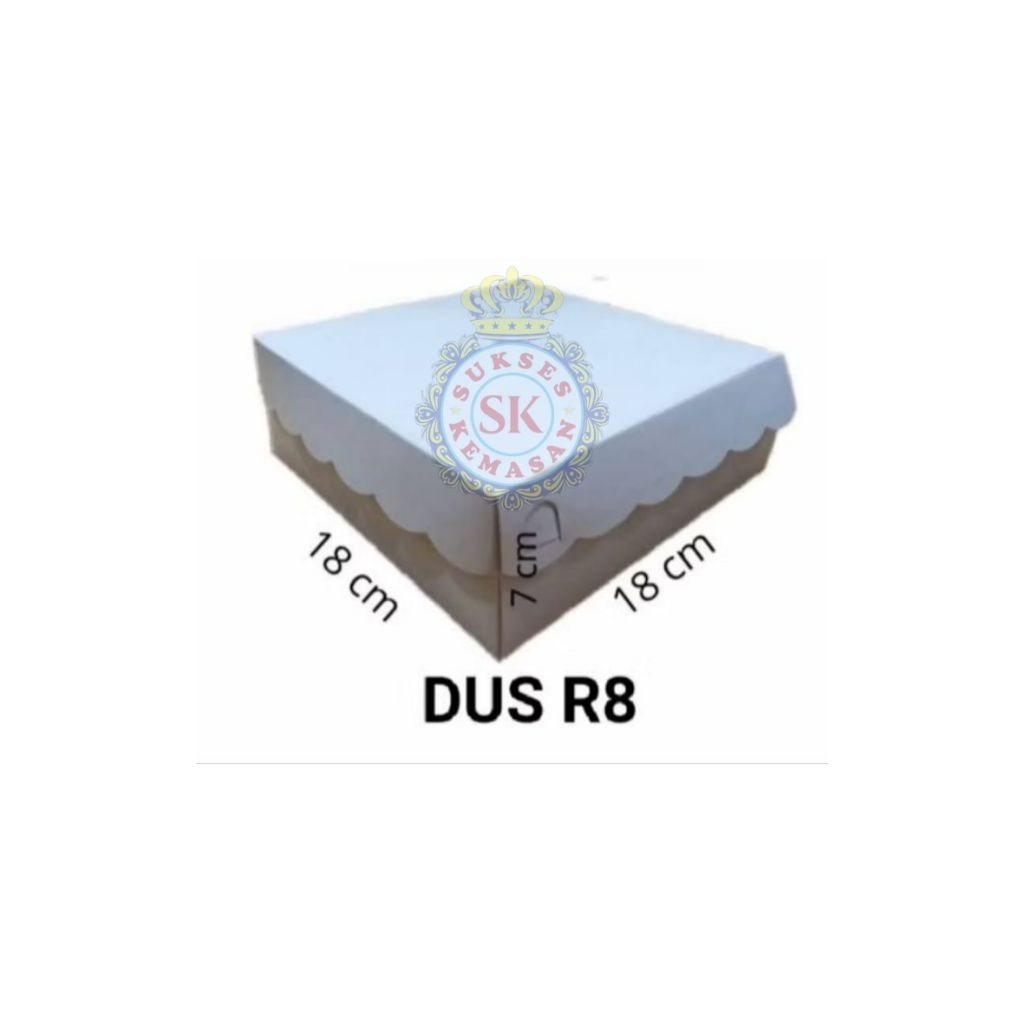 Dus R8 Putih/Dus Nasi /Dus. jajan Hajatan /Dus Kue