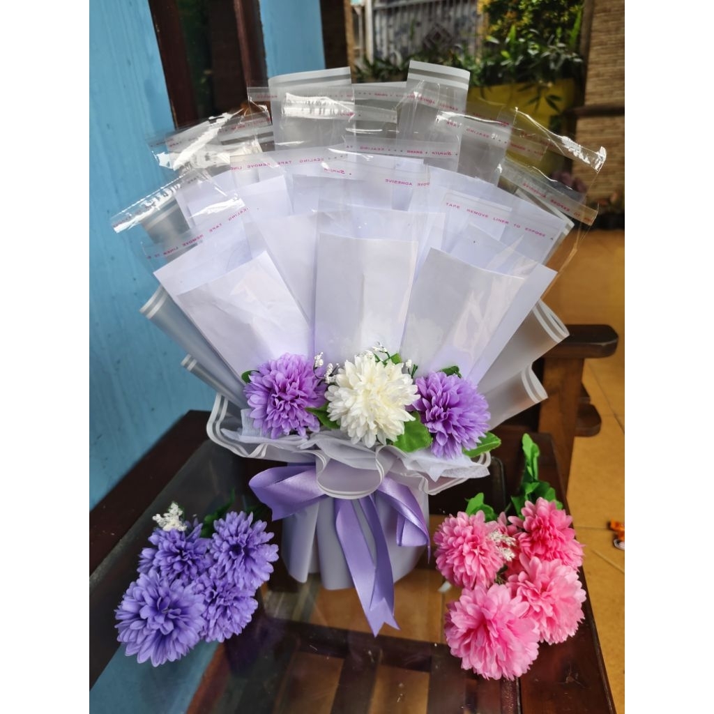 Buket Uang Kosongan Medium Praktis Tinggal Isi/ Buket Gradasi Murah Hadiah Ultah Wisuda Wedding Free