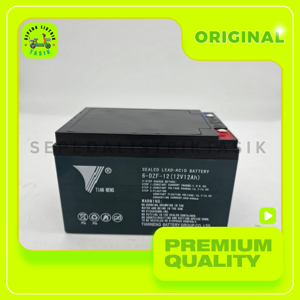 BATERAI SEPEDA LISTRIK TIANNENG 12Ah / SELIS475 - SPAREPART SEPEDA LISTRIK