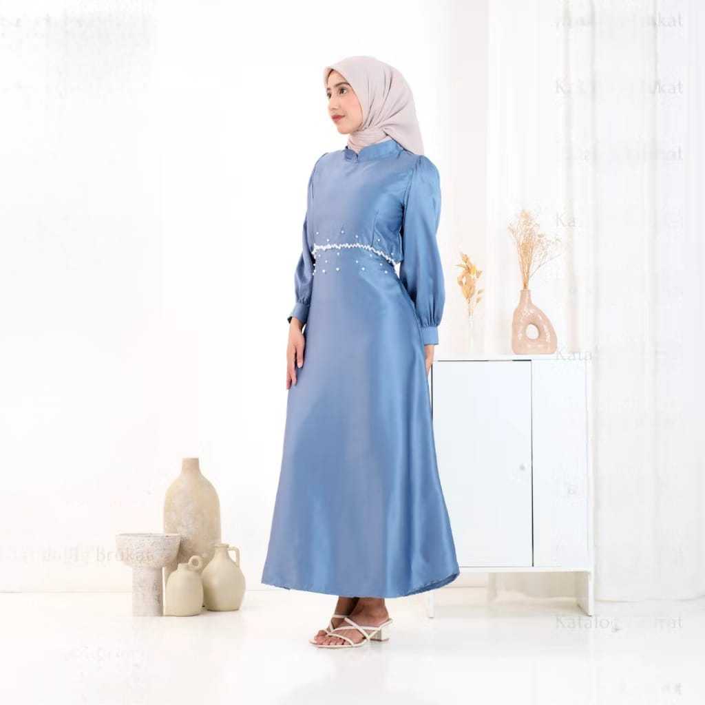 Dress elegant variasi payet mewah || dress duyung bahan satin maxmara premium || gamis simpel remaja