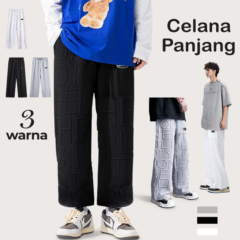 Celana panjang polos pria  celana kasual pria korea celana panjang pria dewasa terbaru 2025 celana c