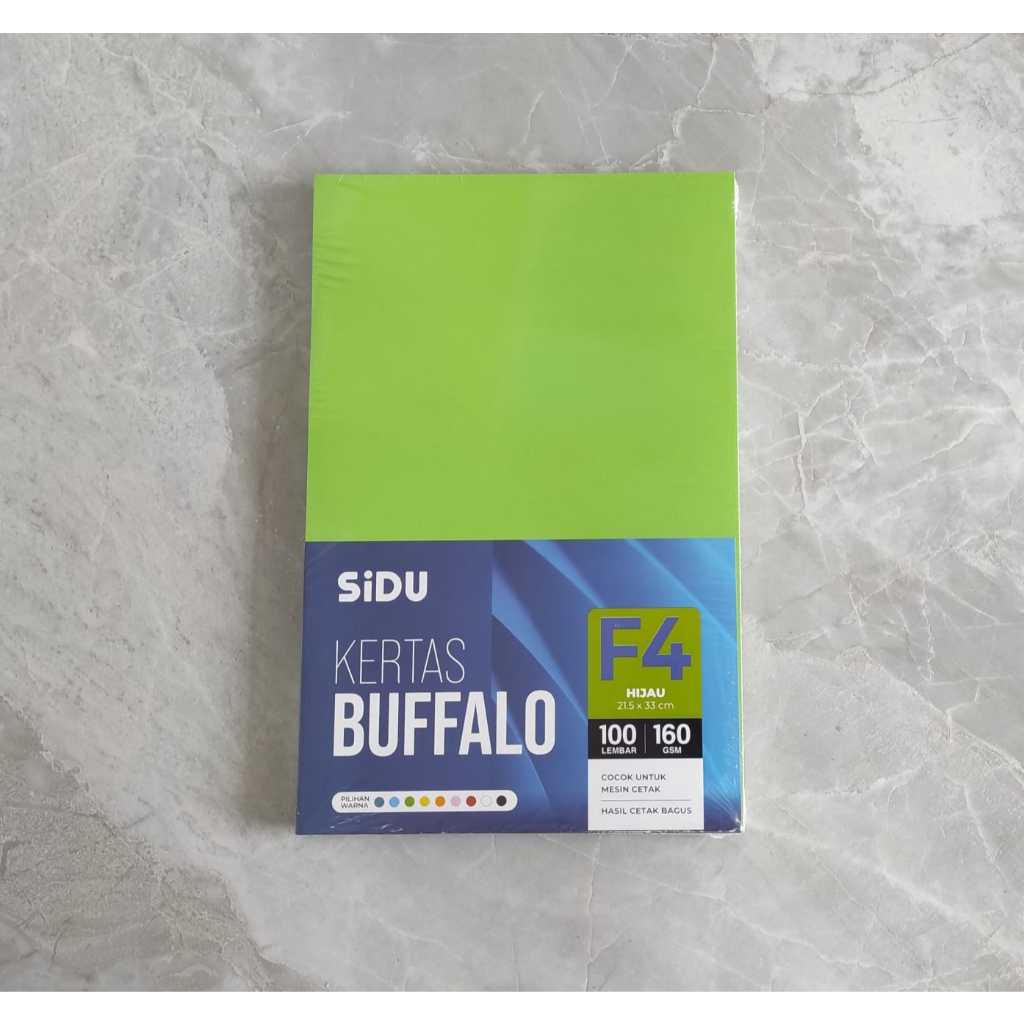 SIDU Kertas Karton Jilid Buffalo Folio Hijau 160gr (1 PACK ISI 100 LEMBAR)