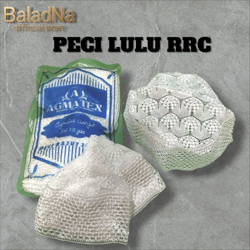 (ISI 12 PCS) PECI LULU AGMATEX IMPORT RAJUT RENDA PUTIH