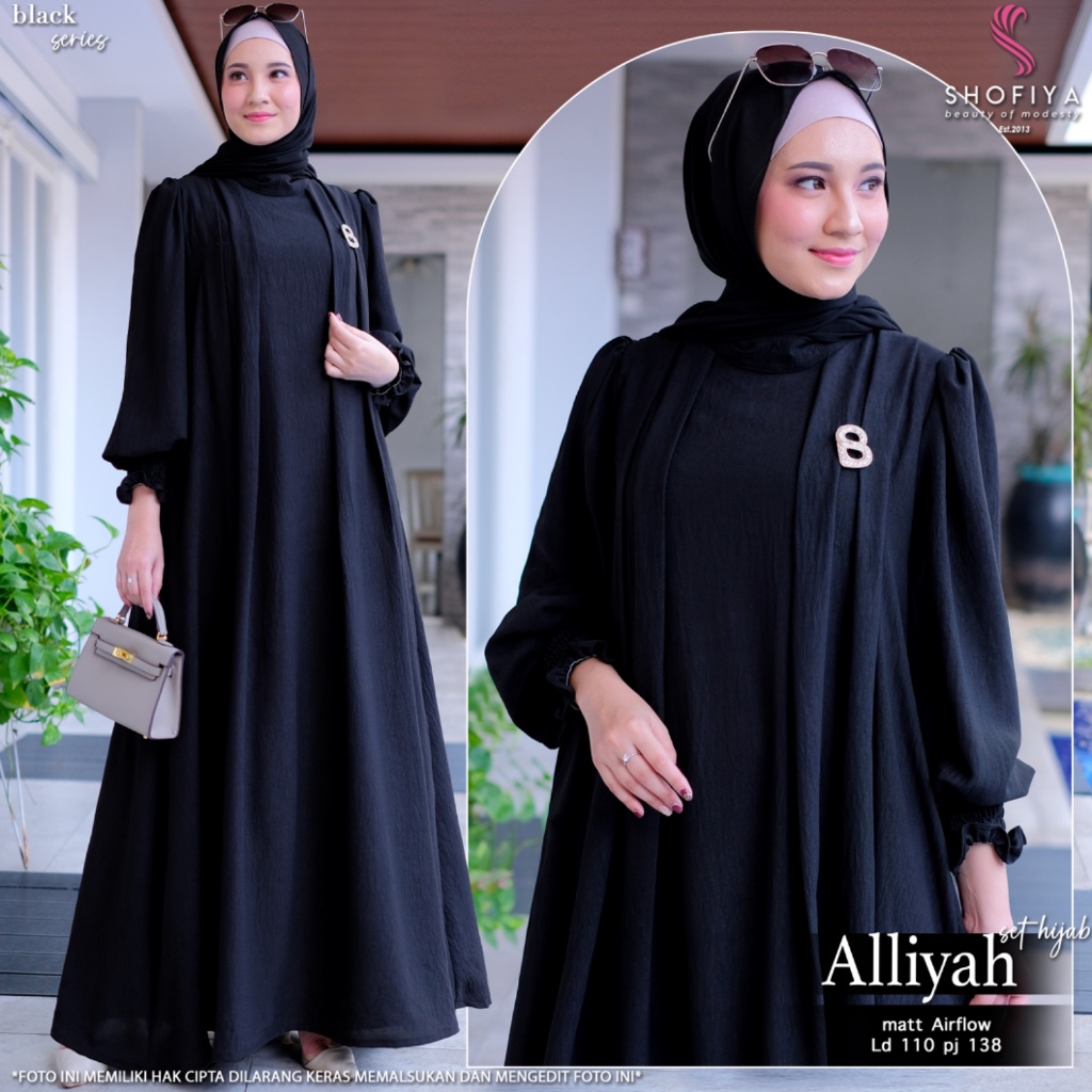 Alliyah Dress Original Shofiya Alliyah Shofiya Matt Airflow Dress Wanita Alliyah Shofiya