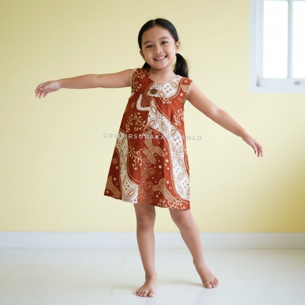 Dress Batik Anak Model Erika