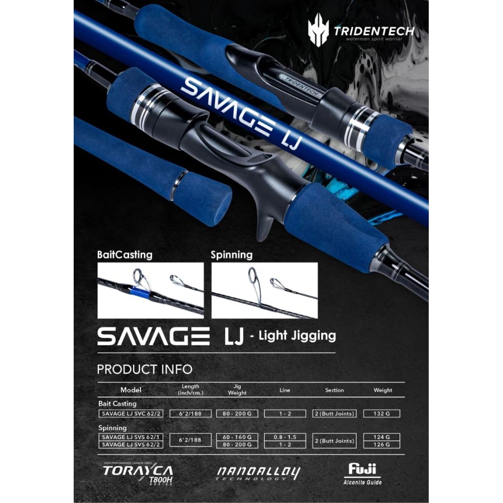 Joran Pancing TRIDENTECH SAVAGE LJ (Light Jigging) BC/SP