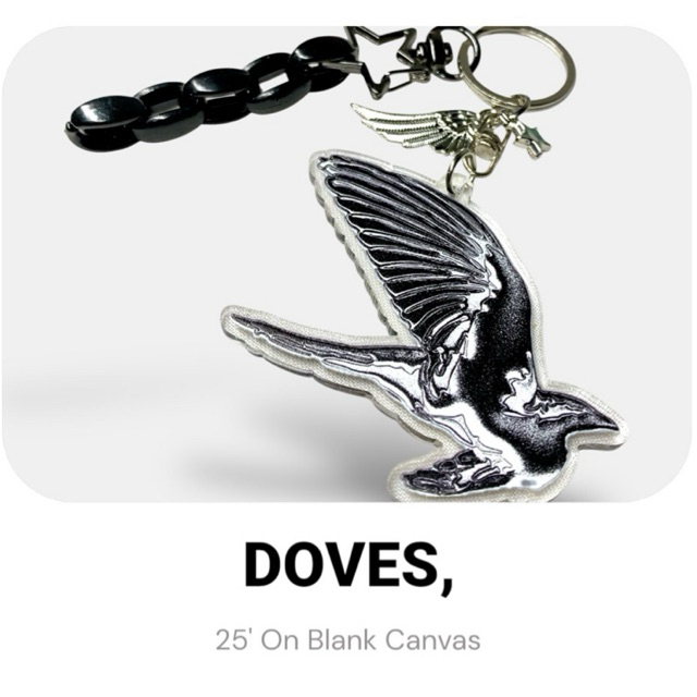 [FREE STIKER] KEYCHAIN HINDIA DOVES GANTUNGAN HINDIA CHARM HINDIA