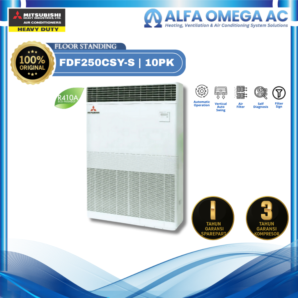 Mitsubishi AC Floor Standing Standard Non Inverter 10 PK - FDF250CSY-S#ACMITSUBISHI #TERMURAH - UNIT