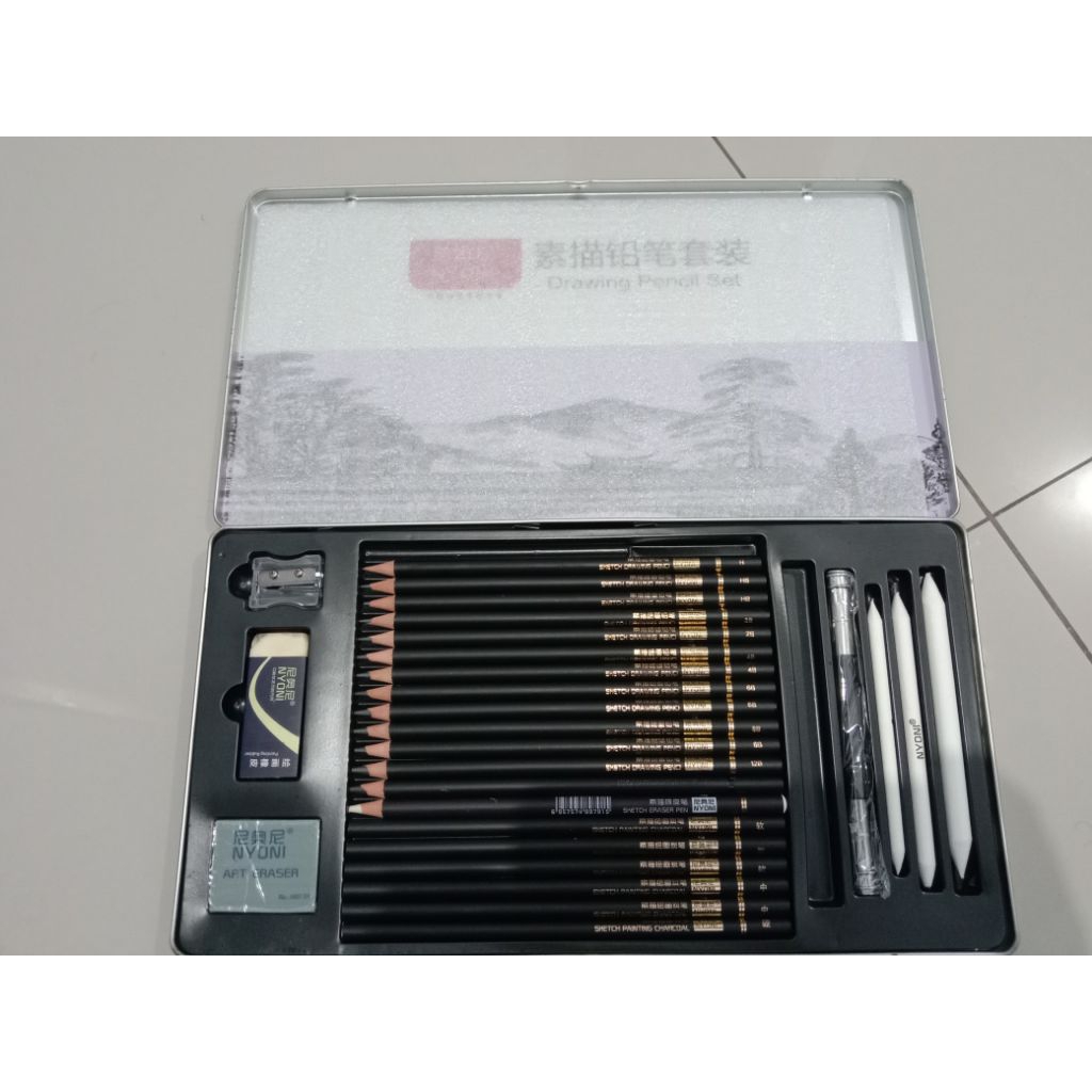 PRELOVED NYONI DRAWING SET | PENSIL GAMBAR NYONI | PENSIL GAMBAR MERK NYONI PENSIL SET NYONI