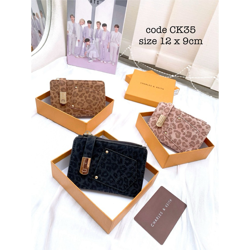 Dompet Motif Leopard Dompet Lipat Dompet Kecil Branded CK35 Freebox
