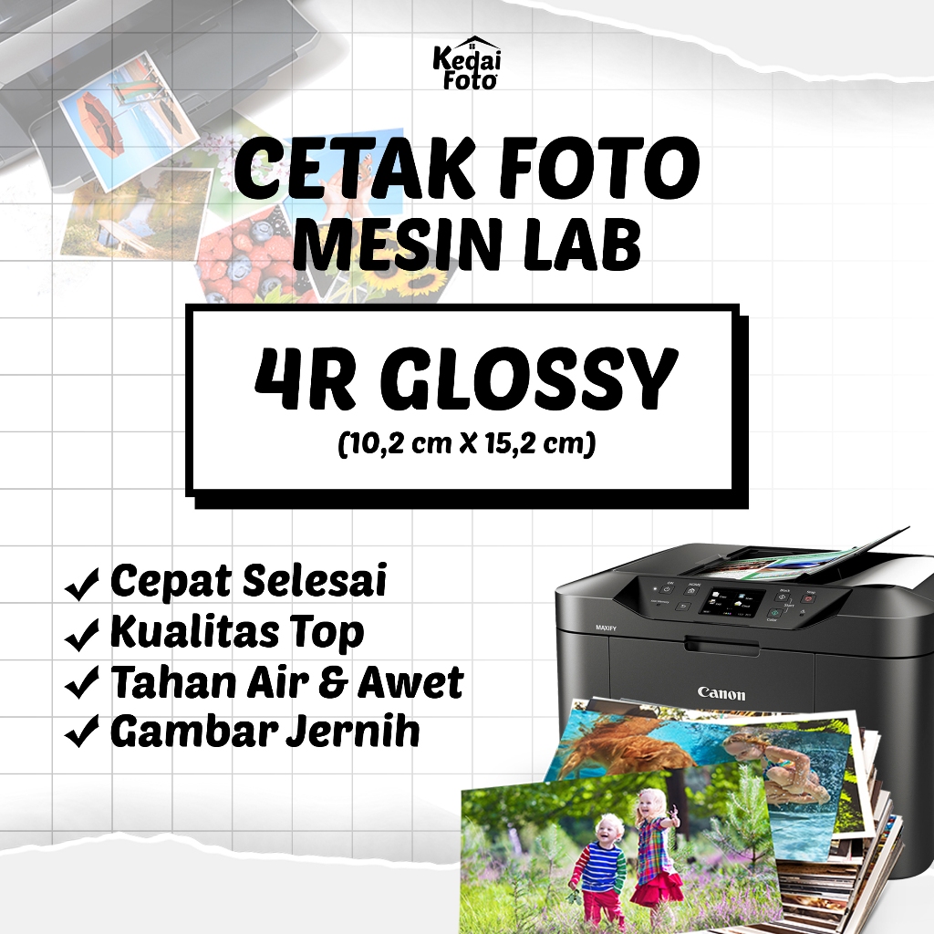 Cetak Foto 4R Foto Glossy Fujifilm Kodak Lucky Foto Kualitas Lab (10x15cm)