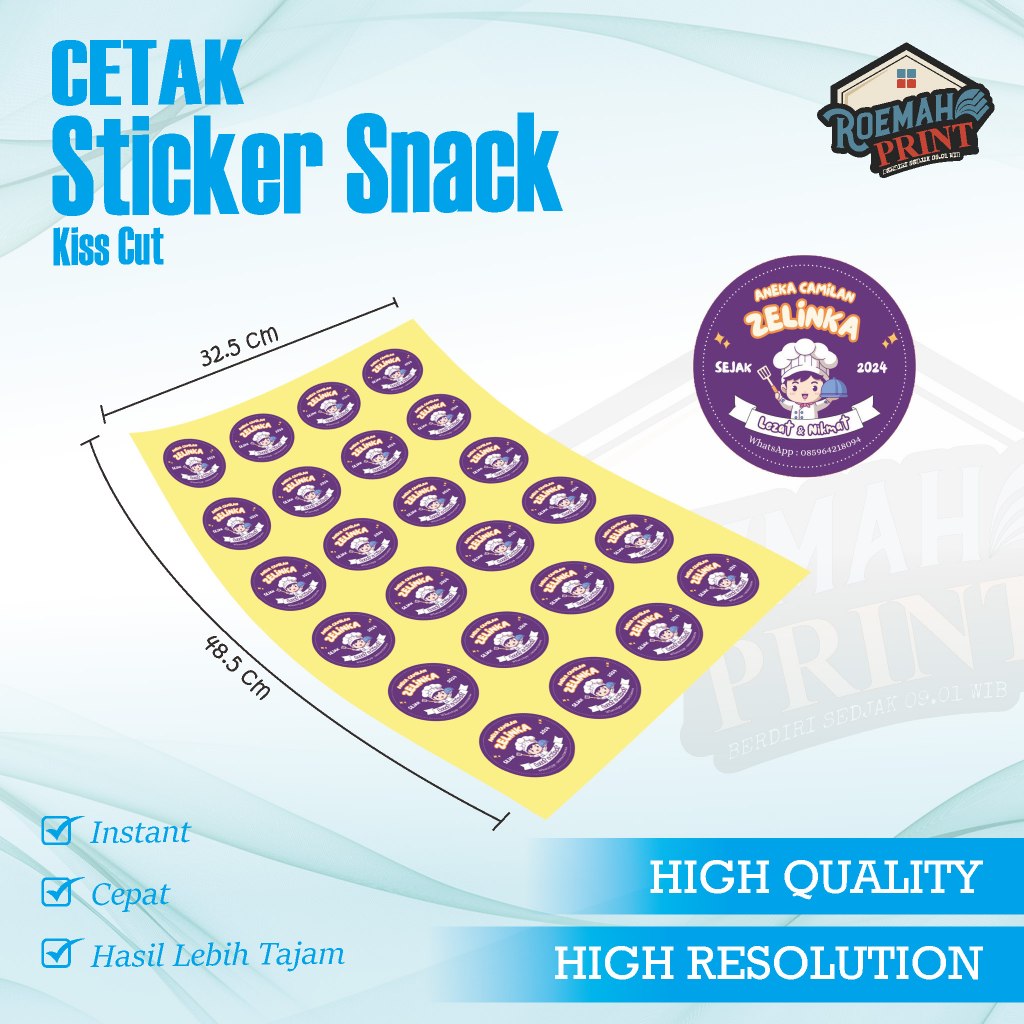 Stiker Snack Cemilan | Print Stiker Snack