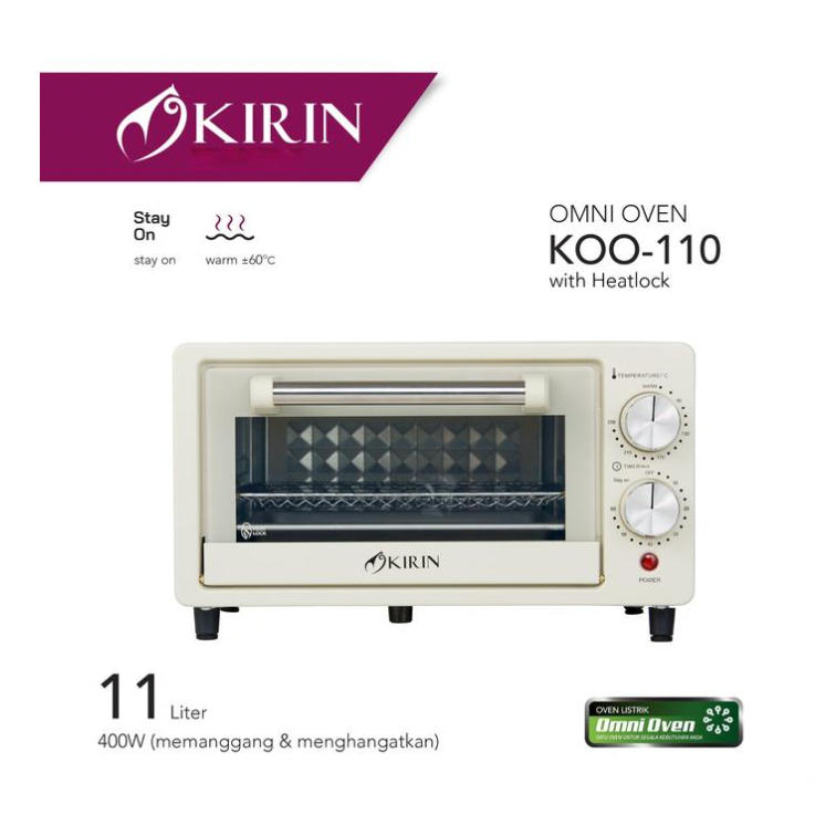 Kirin Omni Oven 11 Liter KOO-110 / Oven Listrik Kirin 11L KOO 110 (400 Watt) - Garansi 1 Tahun