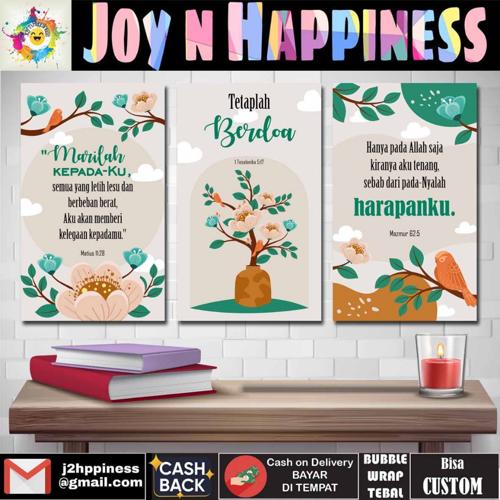 Hiasan Dinding Suvenir Pajangan Dekorasi Rumah Wall Dekor Firman Tuhan Ayat Alkitab Berdoa