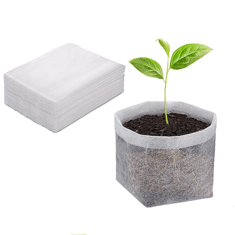 100pcs Polibek Semai Cabe Non Woven Pot Biodegradable Polybag Tanaman Polybag Semai Benih Premium