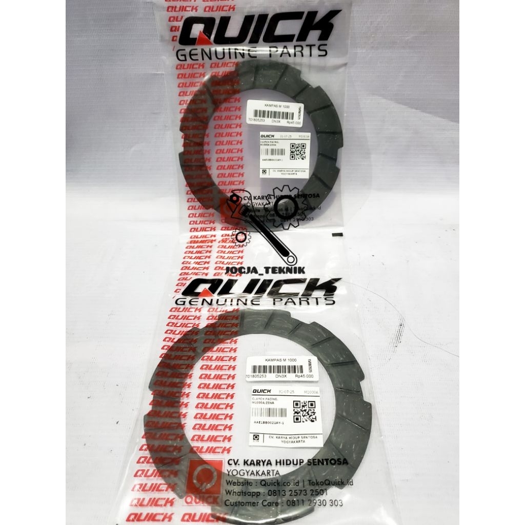 Kampas Kopling Traktor Quick M1000A / Zena Original - Clutch Facing Kampas Kopling Traktor M1000A / 